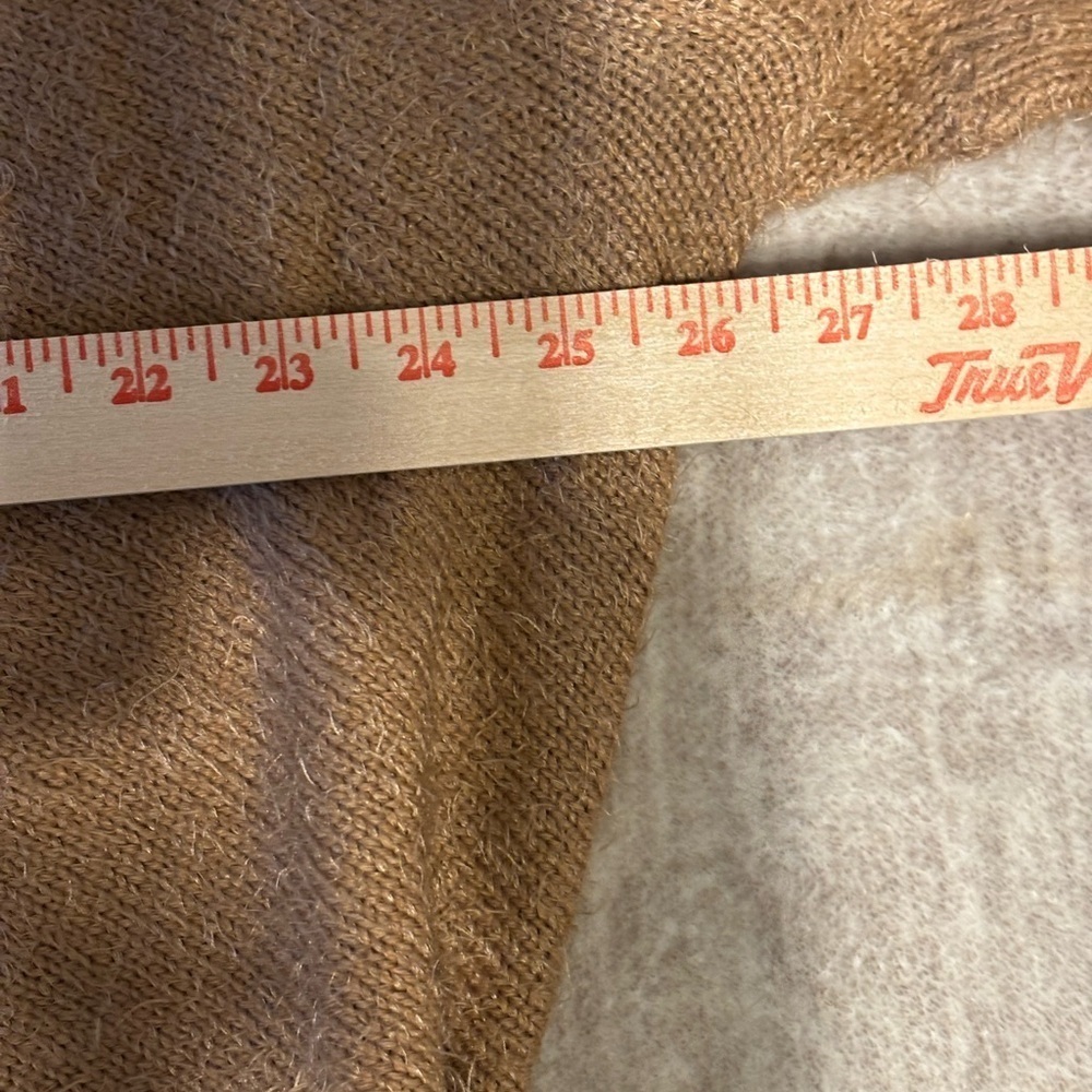 Kye Mi Fuzzy Open Front Cardigan Sweater Tan Medium Soft Cozy - Picture 5 of 9